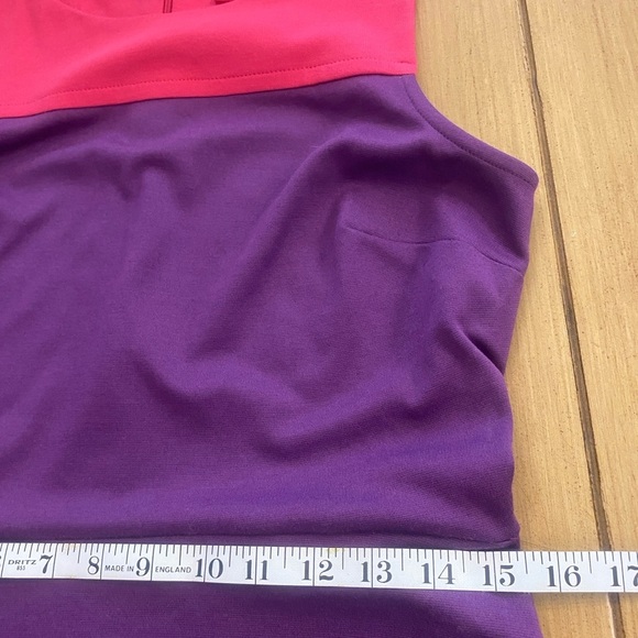 Elle Womens Purple Red Pink Color Block Sleeveless Midi Dress size 8 - Picture 6 of 12